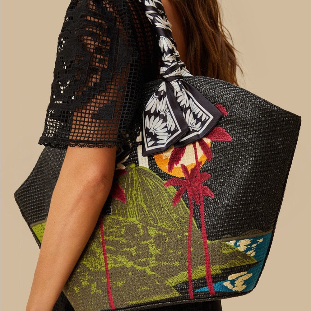 Farm Rio Copacabana Raffia Shell tote - Picture 2 of 14